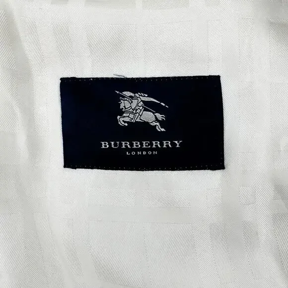 Burberry Trench Chelsea Kensington Short Belt Jacket Coat Grey Rain White 14R LW - Picture 9 of 16